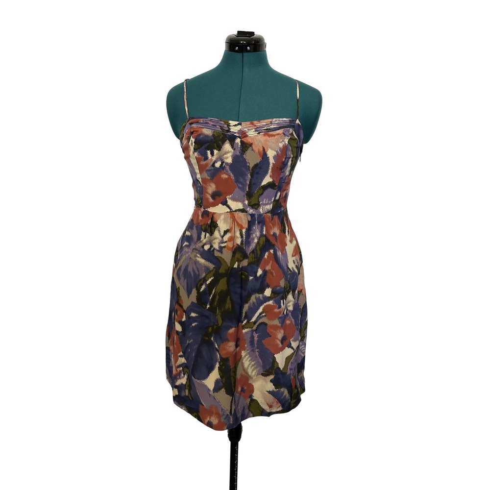 Moulinette Soeurs Dress Womens 4 Silk Floral Sleeveless Summer Pockets Anthropol